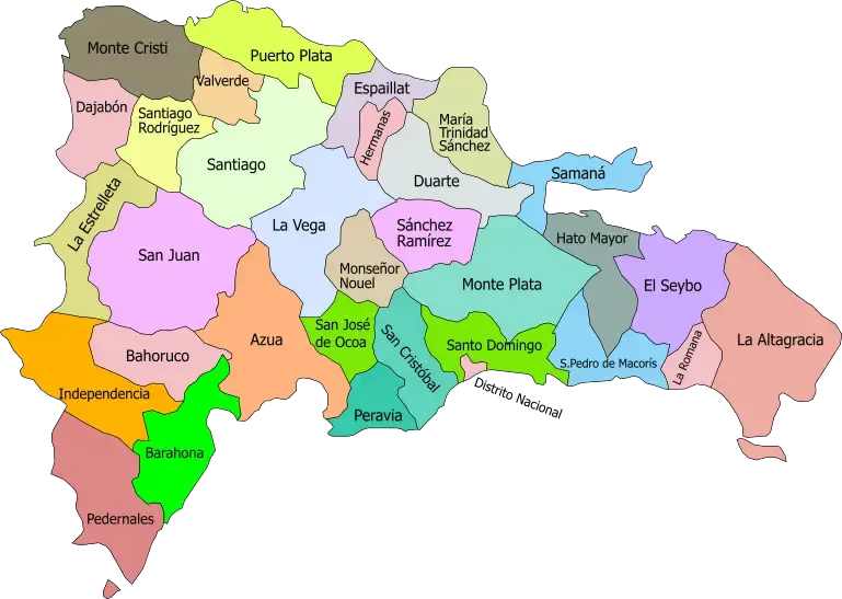 Map of the Dominican Republic coverage area